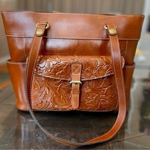 NWT Patricia Nash Bolsena Leather Handbag Purse Tooled Pocket Florence